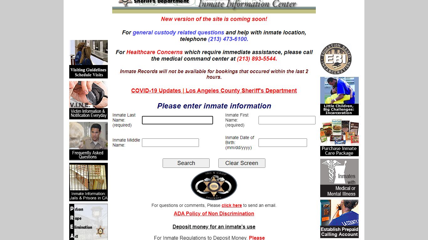 Los Angeles County Inmate Search